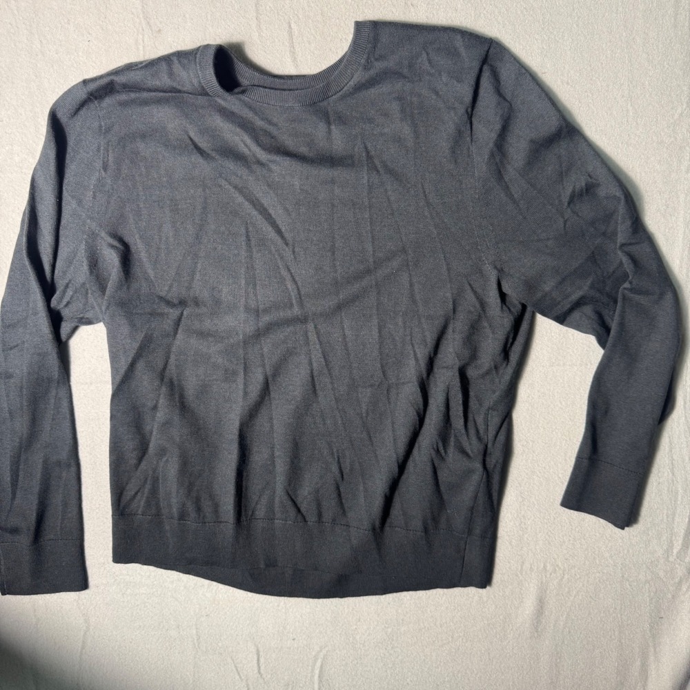 Calvin Klein Extrafine Merino Sweater 40QM313410 Vulcan Grey Mens XL NEW